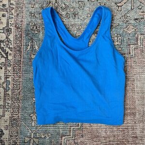 Calia Blue Ribbed Women's Tank Top